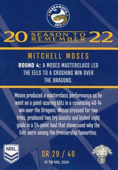 2023 NRL Traders Titanium - Season To Remember #SR29 Mitchell Moses Back